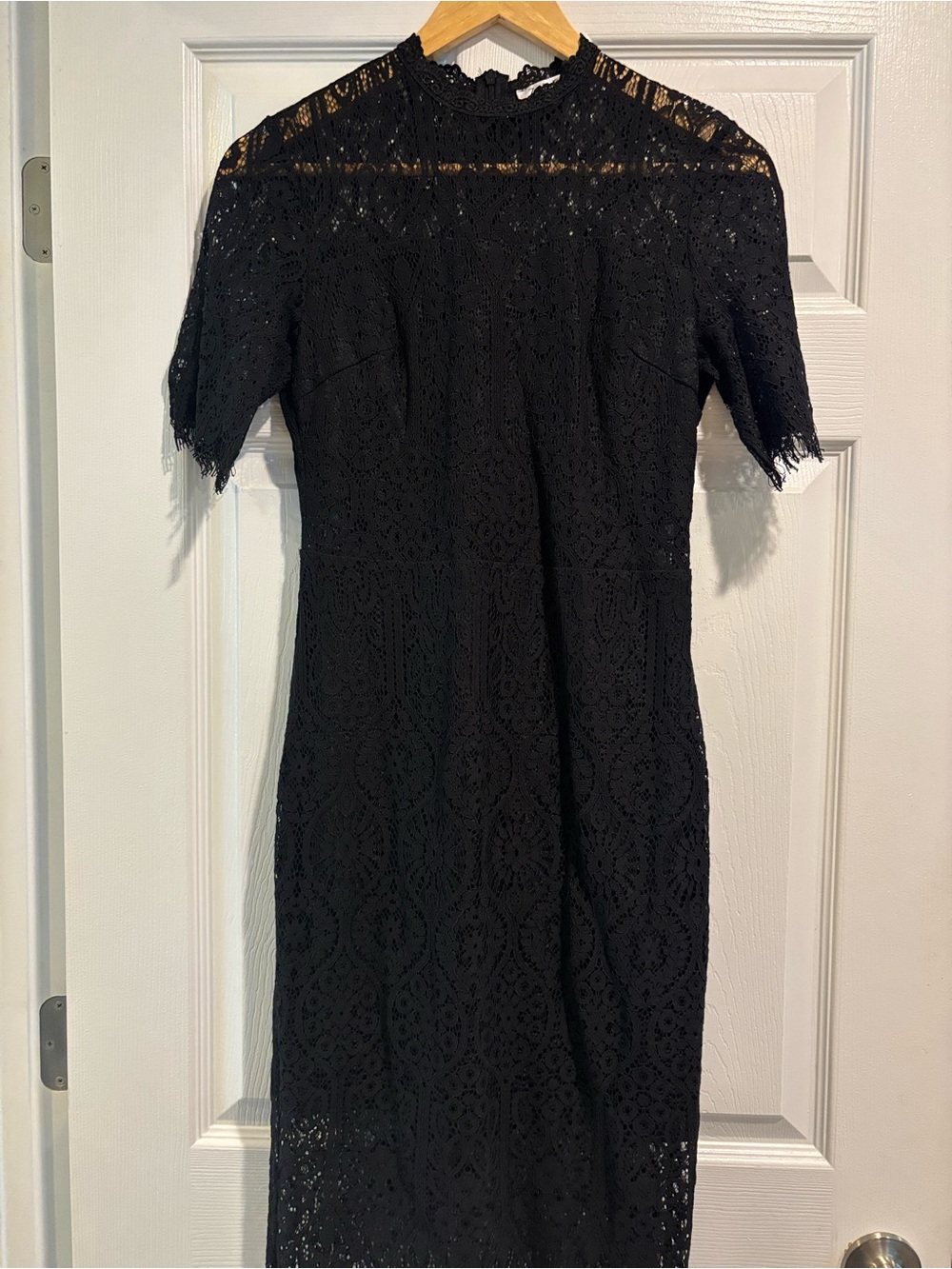 Black Lace High-Neck Women's Dress